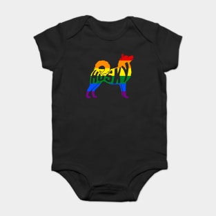 Rainbow Husky Pride - Pride Month - LGBT Gifts - Pride Flag Husky Baby Bodysuit